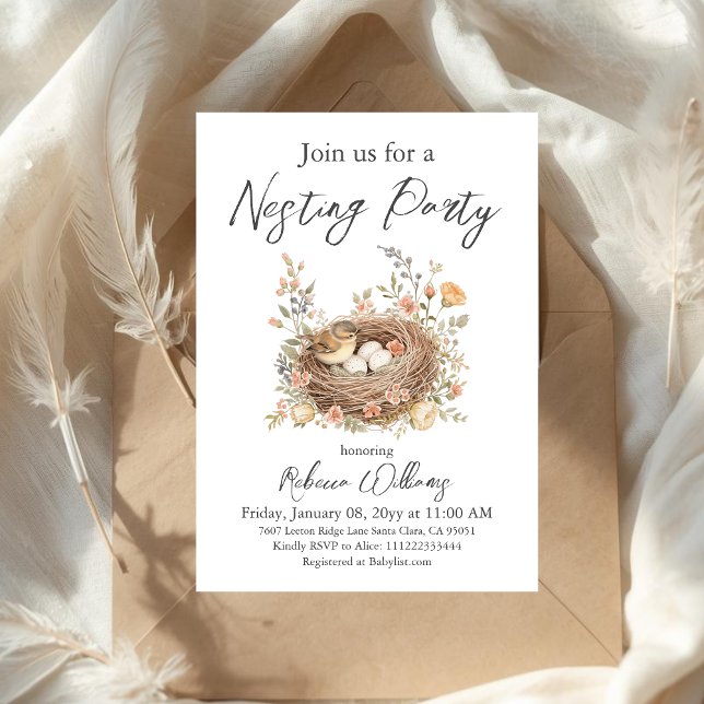 Invitación Boho Bird Feather Your Nest Baby Shower (Subido por el creador)