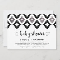 Boho blanco y negro Aztec Baby Shower