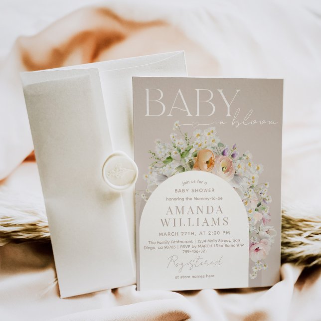 Invitación Boho Bloom Garden Wildflower Spring Baby Shower (Subido por el creador)