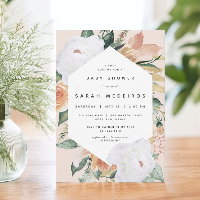 Invitación Boho Blooms | Baby Shower floral moderno (Subido por el creador)