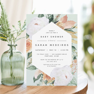 Invitación Boho Blooms   Baby Shower floral moderno