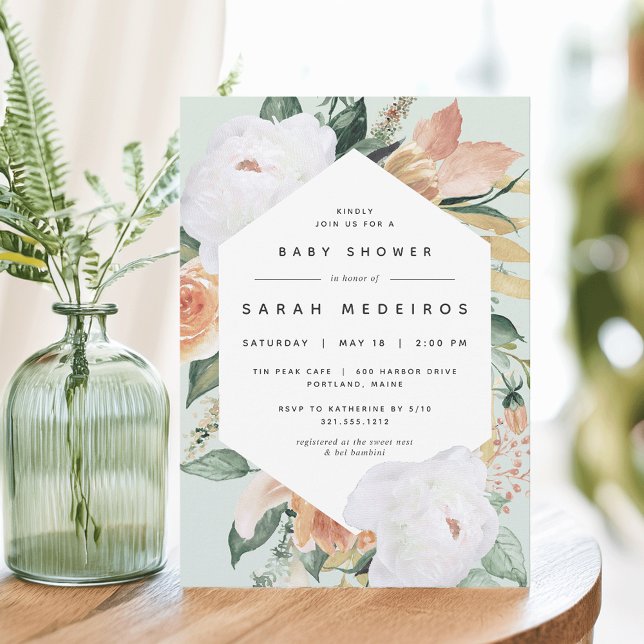 Invitación Boho Blooms | Baby Shower floral moderno (Subido por el creador)