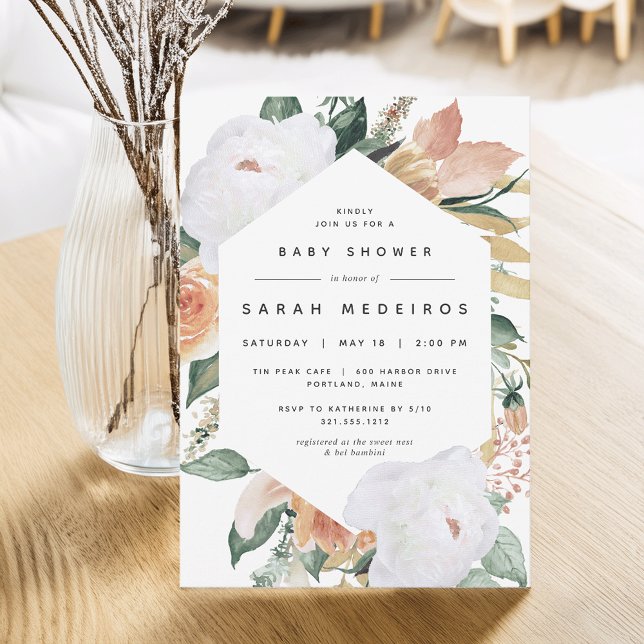 Invitación Boho Blooms | Baby Shower floral moderno (Subido por el creador)