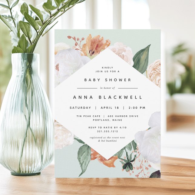 Invitación Boho Blooms | Baby Shower floral moderno (Subido por el creador)