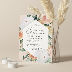 Invitación Boho Blooms   Bautismo floral moderno