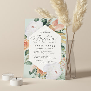 Invitación Boho Blooms   Bautismo floral moderno