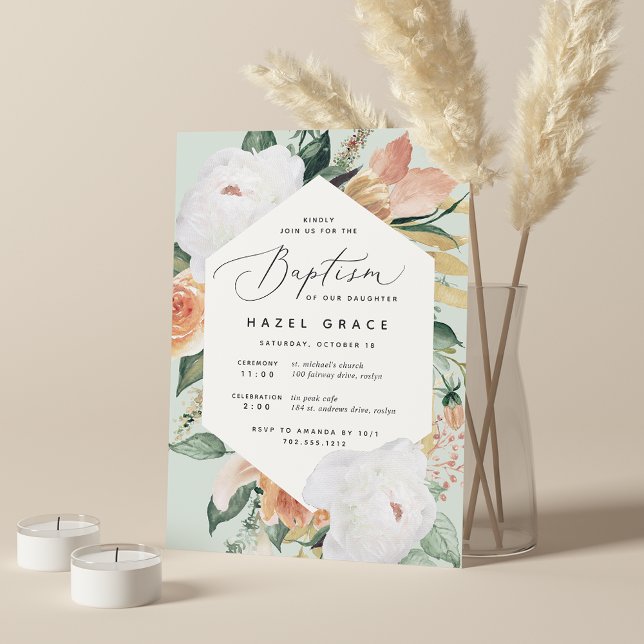 Invitación Boho Blooms | Bautismo floral moderno (Subido por el creador)