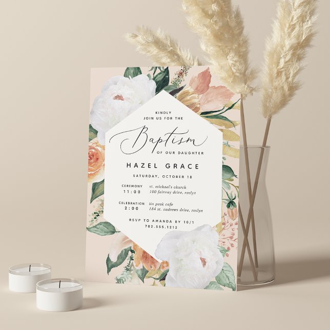 Invitación Boho Blooms | Bautismo floral moderno (Subido por el creador)
