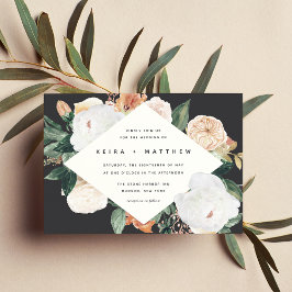 Invitación Boho Blooms | Boda floral geométrico moderno