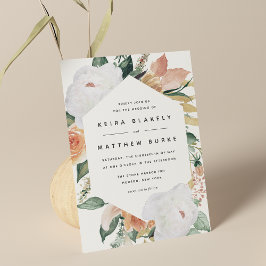 Invitación Boho Blooms | Boda floral geométrico moderno