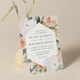 Invitación Boho Blooms | Boda floral geométrico moderno