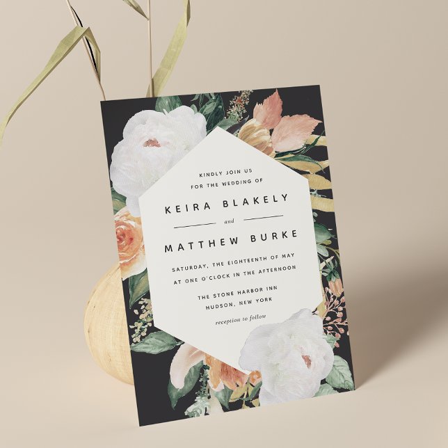 Invitación Boho Blooms | Boda floral geométrico moderno (Subido por el creador)