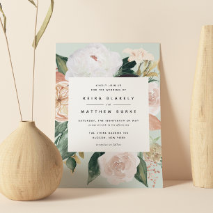 Invitación Boho Blooms   Boda floral moderno