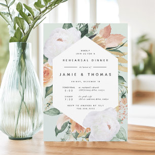 Invitación Boho Blooms   Cena moderna de ensayo floral