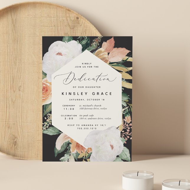 Invitación Boho Blooms | Dedicación floral moderna del bebé (Subido por el creador)