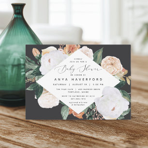 Invitación Boho Blooms   Elegante Baby Shower floral