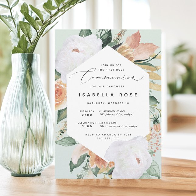 Invitación Boho Blooms | La floral moderna, primera comunión  (Subido por el creador)