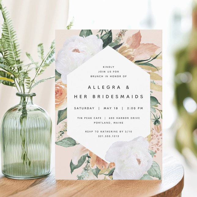 Invitación Boho Blooms | Moderno brunch de las Bridesmaids Fl (Subido por el creador)