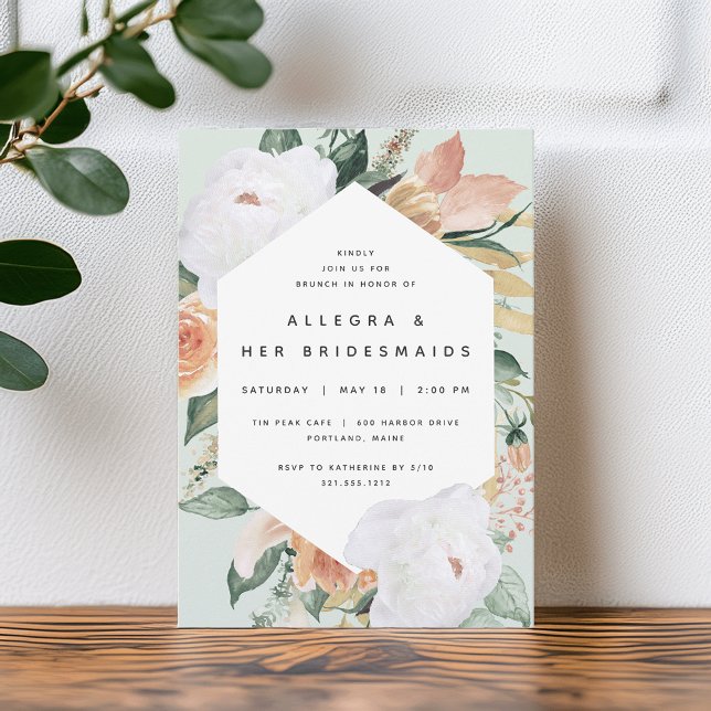 Invitación Boho Blooms | Moderno brunch de las Bridesmaids Fl (Subido por el creador)