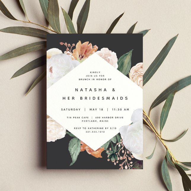 Invitación Boho Blooms | Moderno brunch de las Bridesmaids Fl (Subido por el creador)