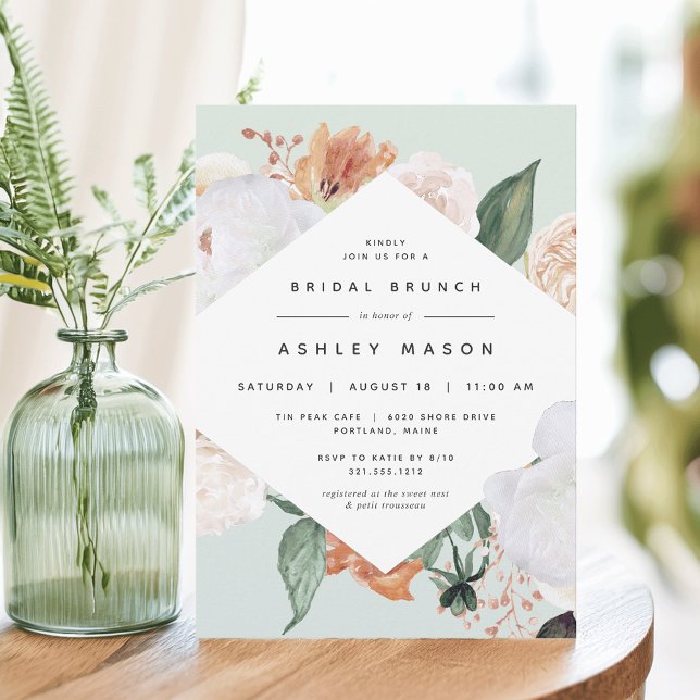 Invitación Boho Blooms | Moderno Brunch Floral Bridal Shower (Subido por el creador)