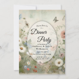 Invitación Boho Blooms y Vintage Blossoms Fiesta de cena