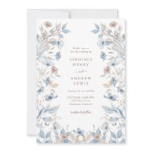 Boho Blue Floral Boda
