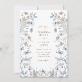 Invitación Boho Blue Floral Boda