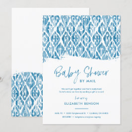 Invitación Boho Blue Ikat Baby Shower por correo
