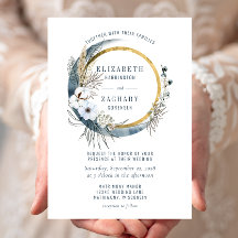 Boho Blue Moon Floral Wreath Boda