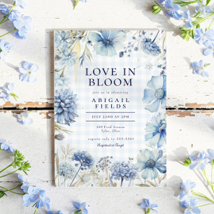 Invitación Boho Blue Wildflower Love in Bloom Bridal Shower