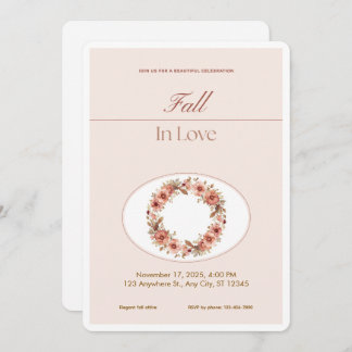 Invitación Boho Blush Fall Romance Floral Wedding Invitation