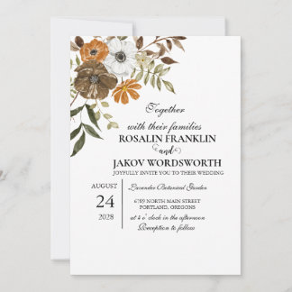 Invitación Boho Blush Floral Wedding Invitation