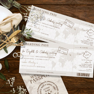 Invitación Boho Boarding de Destino