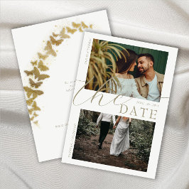 Invitación Boho Boda 2 Fotos Guardar fecha