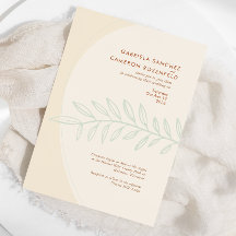 Boho Boda Botánico Minimalista Beige