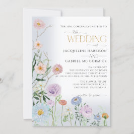 Invitación BOHO Boda de acuarela elegante floral floral flora