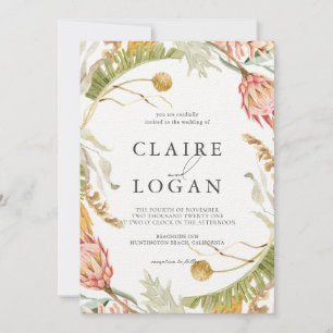 Invitación Boho Boda de acuarela tropical