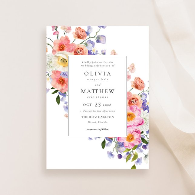 Invitación Boho Boda Floral Rosa (Subido por el creador)