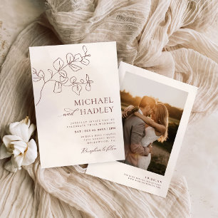 Invitación Boho Boda oral Minimalista