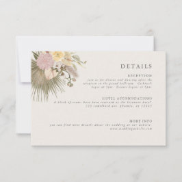 Invitación Boho Boda Pampas Grass Palm Info