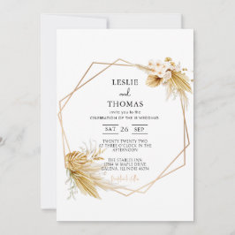 Invitación Boho Boda, Pampas grass set, Moderno Boda