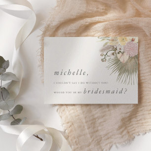 Invitación Boho Boda Pampas Palma Orquídea Protea
