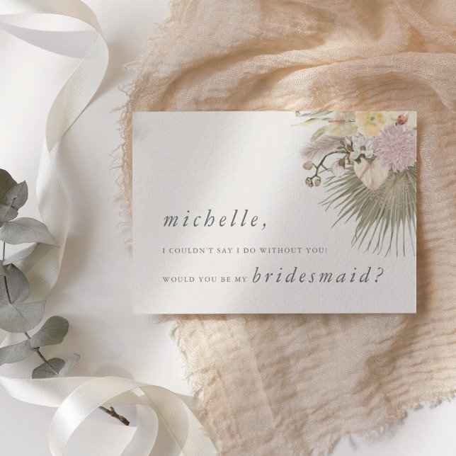 Invitación Boho Boda Pampas Palma Orquídea Protea (Boho Wedding Pampas Grass Orchid Palm Protea Invitation)