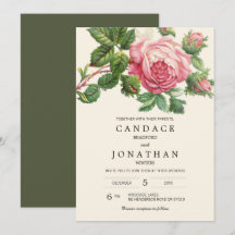 Boho Boda Rosa de Vintage pintado
