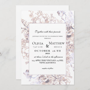 Invitación Boho Boda Rustic Neutral Elegante Boda Moderno