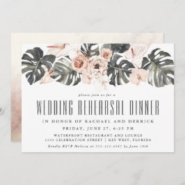 Invitación Boho Boda tropical floral Ensayo Cena