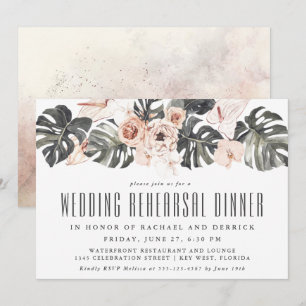Invitación Boho Boda tropical floral Ensayo Cena