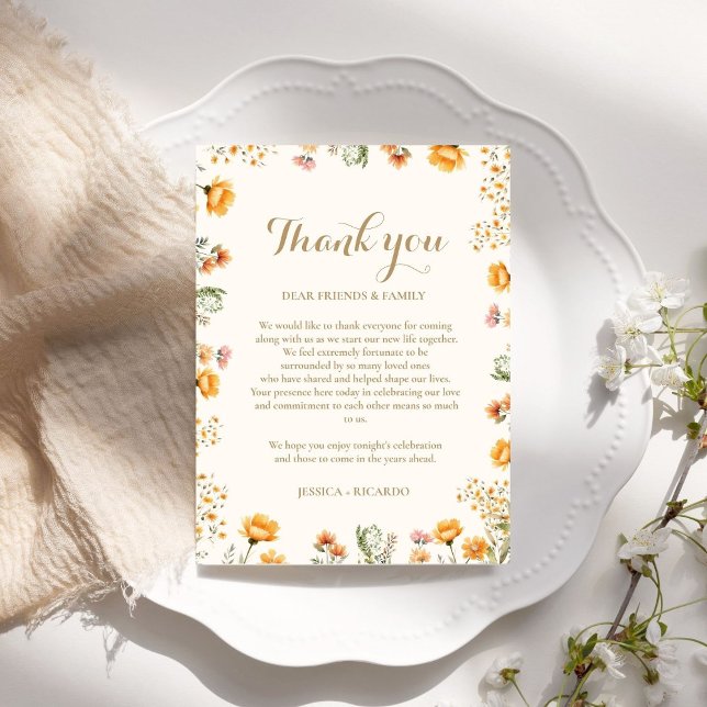 Invitación Boho boda Wildflower adivina tabla de agradecimien (Subido por el creador)