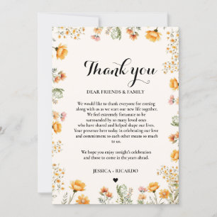 Invitación Boho boda Wildflower adivina tabla de agradecimien